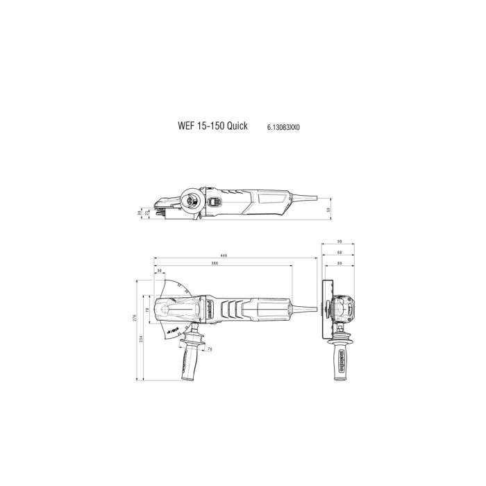 POLIZOR UNGHIULAR CU CAP PLAT WEF 15-150 QUICK - 613083000