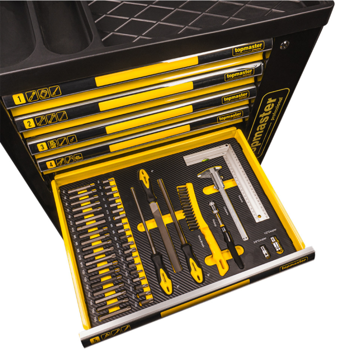 Dulap scule Top Master Pro 7 sertare echipat 219 piese TMP - 455550