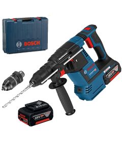 Bosch GBH 18V-26 F Ciocan rotopercutor cu acumulator cu SDS Plus, 18V, 2.6J + 2 x Acumulatori GBA 18V 6.0Ah + Incarcator rapid GAL 1880 CV + Valiza profesionala