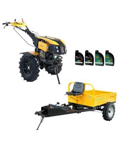 ProGARDEN Pachet Campo 1273 Alpine V2 motocultor 12CP + Alpine RM500T Remorca + 4L ulei