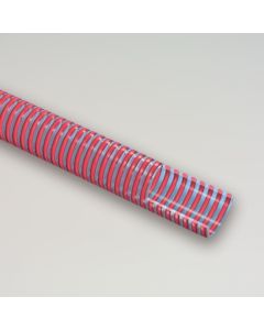 Furtun transparent din PVC cu spira rosie 102mm 5m