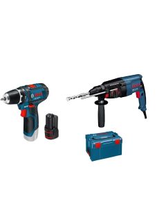 Bosch GBH 2-26 DRE Ciocan rotopercutor, 800W, 2.7J + Bosch GSR 10.8-2-LI Masina de gaurit si insurubat,10.8V