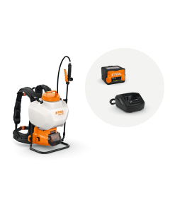 Pulverizator pe acumulator STIHL SGA 60 sistem AS debit apa 1.8 l/min presiune 4 bar rezervor 15 l set cu acumulator AK 10 si incarcator AL 101