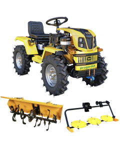 Minitractor ProGARDEN Campo T18 V25.1 4x4 18CP benzina hidraulica fata-spate roti 6.00-12 cu freza tractata si cositoare rotativa cu discuri