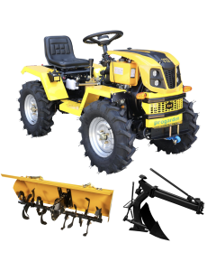 ProGARDEN Campo T12 Minitractor G2.1 4x4, 12CP, diesel, hidraulica fata-spate, roti 6.00-12 cu freza tractata si plug reversibil
