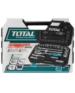 Trusa de chei tubulare 1/2 cu antrenor 25 piese Total Tools (Industrial)