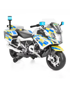 Motocicleta de jucarie Hecht BMWR1200RTPOLICE cu baterie viteza 3-6 km/h putere 35W efecte luminoase si sonore