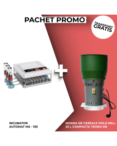 INCUBATOR AUTOMAT MS-130 + MOARA DE CEREALE HOLZ MILL- 25 L COMPACTA