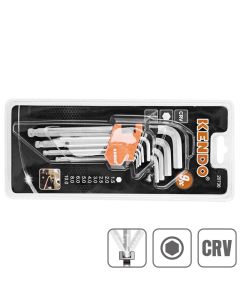Set chei hexagonale L cu bila 9buc lungime 1.5-10mm CRV