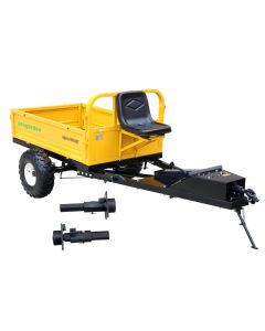 ProGARDEN Pachet Alpine RM500T Remorca cu tractiune 500kg, 1 osie, prindere bolt pentru motocultor, roti 19x7-8 si set manicoti Adaptiv 3 in 1 S