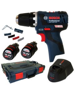 Bosch GSR 12V-20 Masina de insurubat cu acumulator + 2 x Incarcator 2.0Ah + L-Boxx