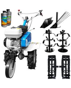 Motosapa AGT 5580, motor HONDA GP200 6,5 CP, freza, roti cauciuc, plug bilonat, roti metalice, plug cartofi+ CADOU 2L Ulei motor
