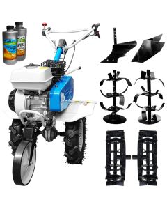 Motosapa AGT 5580, motor HONDA GP200 6,5 CP, roti cauciuc, plug bilonat, plug arat, roti metalice + CADOU 2L Ulei motor AgroPro