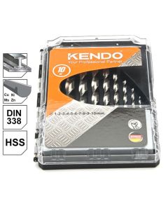 Set de burghie elicoidale pentru metal, HSS, 1-10 mm