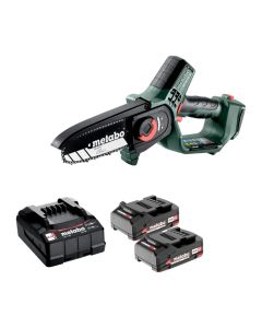 Pachet Fierastrau pentru crengi METABO MS18LTX15 + Set 2 acumulatori 18V Lipower 2.0Ah si incarcator SC36