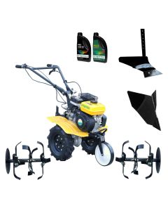 ProGARDEN Pachet Campo 703 Motocultor 7CP + Plug simplu + Plug bilonat/rarita + 2L Ulei