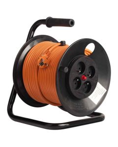 Derulator 4 prize Schuko IP20, 230V, 16A, 25m, 3x2.5mm