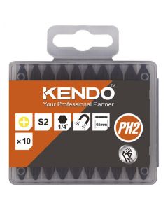 Set 10 biti de surubelnita cu finisaj negru, PH2x65mm