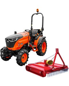 Tractor ACE VEER 3000 4WD motor Mitsubishi 25 CP diesel rezervor 25 L 9+3 viteze tractiune 4x4 servo directie anvelope profil agricol 6.00-12" & 8.3x20" + Tocator vegetal cu lama DMK