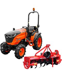 Tractor ACE VEER 3000 4WD motor Mitsubishi 25 CP diesel rezervor 25 L 9+3 viteze tractiune 4x4 servo directie anvelope profil agricol 6.00-12" & 8.3x20" + Freza de pamant TANGO