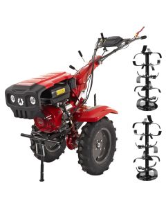 Motocultor Rotakt Apollo RO13R-2P motor 13 CP benzina 2+1 viteze latime lucru 56-135 cm freze roti cauciuc 5.00-12" 2 prize putere