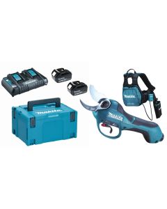 Pachet foarfeca profesionala pomi vita vie Makita DUP361Z acumulatori 2x BL1860B incarcator DC18RD valiza transport