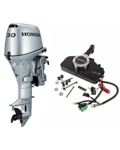 Motor barca Honda BF30DK2 SHGU cu mansa cizma scurta 30 CP 4T pornire electrica rezervor atasat elice aluminiu cu 3 aripi port incarcare 10A
