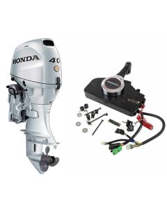 Motor barca Honda BF40DK4 SRTZ New cu mansa cizma scurta 40 CP 4T pornire electrica comanda la distanta rezervor atasat elice aluminiu cu 3 aripi port incarcare 17A