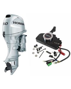 Motor barca Honda BF50DK4 SRTZ New cu mansa cizma scurta 50 CP 4T pornire electrica comanda la distanta rezervor atasat elice aluminiu cu 3 aripi port incarcare 17A