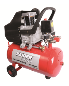Compresor Raider RD-AC04Z putere 1.5 kW debit 110 l/min presiune 8 bari rezervor 24l