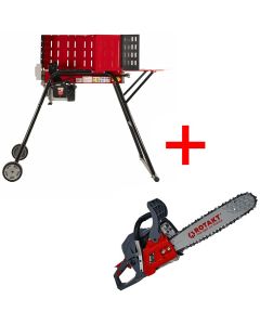 Despicator de busteni hidraulic Rotakt HLS7T-52HU NEW motor electric 2.3 kW forta de despicare 7T + Motofierastrau ROTAKT MTF5810SW