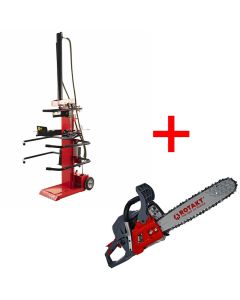 Despicator de busteni hidraulic Rotakt HVLS8T-106 NEW motor electric 3 kW forta despicare 8 T + Motofierastrau ROTAKT MTF5810SW