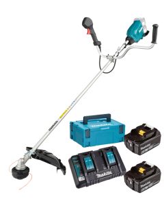 Pachet cositoare Makita DUR369AZ acumulatori 2x BL1860B incarcator dublu DC18RD