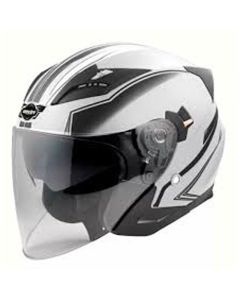 Casca moto scuter HECHT51627S design modern alb negru marimea s