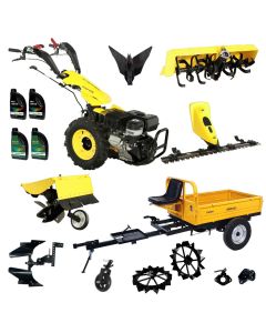 ProGARDEN Pachet Campo U16E Motocultor 14CP + RM500C Remorca 500Kg + BC120M Bara cosire + 3xPlug + FT90 Freza tractata + 2xRoti metalice RM47 + 2xCuple + 4L Ulei