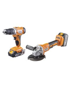 Set Polizor unghiular si bormasina 18V 2 si 4Ah BK-AGCDL1