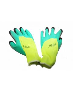 Manusi SPUMA VERZI cu degete NEGRE 12pcs