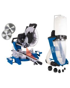 Fierastrau debitat Scheppach HM 140 L putere 2000 W turatie 3800 rpm panza 305 mm + Aspirator rumegus Scheppach DC 500