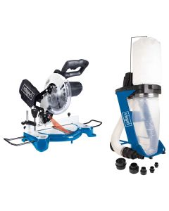 Ferastrau circular Scheppach HM80L putere 1.5 kW turatie 5000 rpm diametru disc 210 mm + Aspirator rumegus Scheppach DC 500
