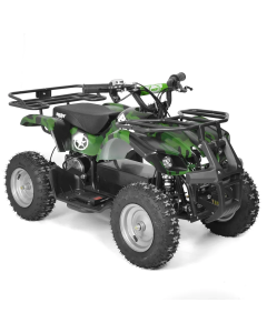 ATV electric pentru copii Hecht 56100 Army putere 1000 W baterie 36V/12Ah viteza max. 25 km/h lumini LED autonomie 18 km