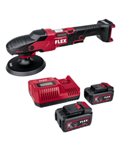 Masina de polisat rotativa Flex PE 150 18.0-EC Set, 150 mm, cu 2 acumulatori 18 V/5.0 Ah
