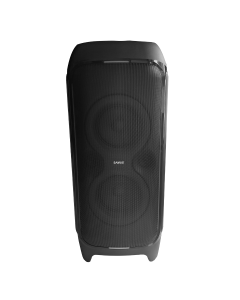 Boxa portabila activa Samus Prime Sound 590 450 W Bluetooth USB Aux in radio FM functie Extra Bass afisaj electronic LED negru microfon telecomanda