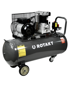 Compresor Rotakt ROCP‑S100 Cu 2 Pistoane Putere 2.2 kW Presiune 10 bar Debit 250 l/min Capacitate 100l