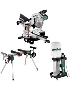 Pachet Fierastrau de debitat METABO KGS 254M putere 1800 W turatie 4500 rpm + Suport fierastrau de debitat METABO KSU251 + Aspirator rumegus METABO SPA1200