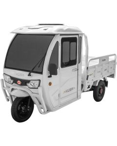Tricicleta electrica KUBA E-KAMYONET cu cabina autonomie 80 km viteza 45 km/h basculabila obloane rabatabile putere 3000W acumulatori 72V/58Ah
