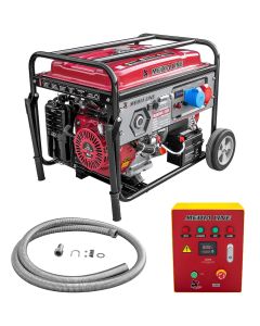 Generator curent Media Line MLG 9300E/2 +ATS putere maxima 10 KVA trifazat rezervor 25 L pornire electrica + kit evacuare esapament 3m