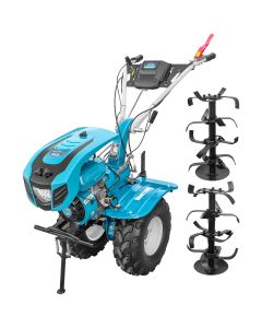 Motocultor DKD 1000B NEW 1 motor 7.5 CP benzina 2+1 viteze freze 60-120 cm roti ATV 19/7-8 capota far LED

