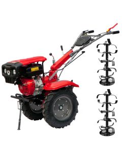 Motocultor Rotakt Partizan RO15R motor 13CP benzina 2+1 viteze latime lucru 56-135 cm freze roti cauciuc 5.00-12" capota far led