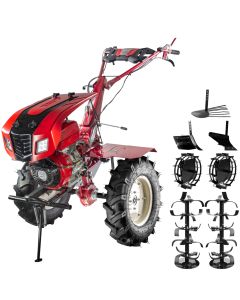 Motocultor Raider RD-T10 motor 13 CP benzina 2+1 viteze latime lucru 140 cm freze roti cauciuc 5.00x12" capota faruri LED accesorii incluse