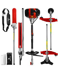 Motocoasa multifunctionala MediaLine MC M 4326 E motor 1.7 CP 43 cmc 2 timpi fierastrau crengi foarfeca gard viu ham simplu cutit 3T cap taiere set scule intretinere recipient amestec